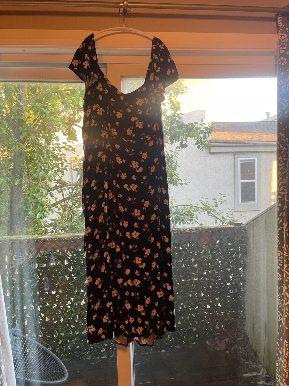 Old Navy Black Floral Maxi Dress